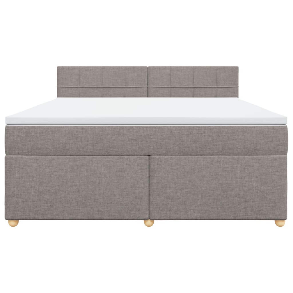 vidaXL Κρεβάτι Boxspring με Στρώμα Taupe 180x200 εκ. Υφασμάτινο