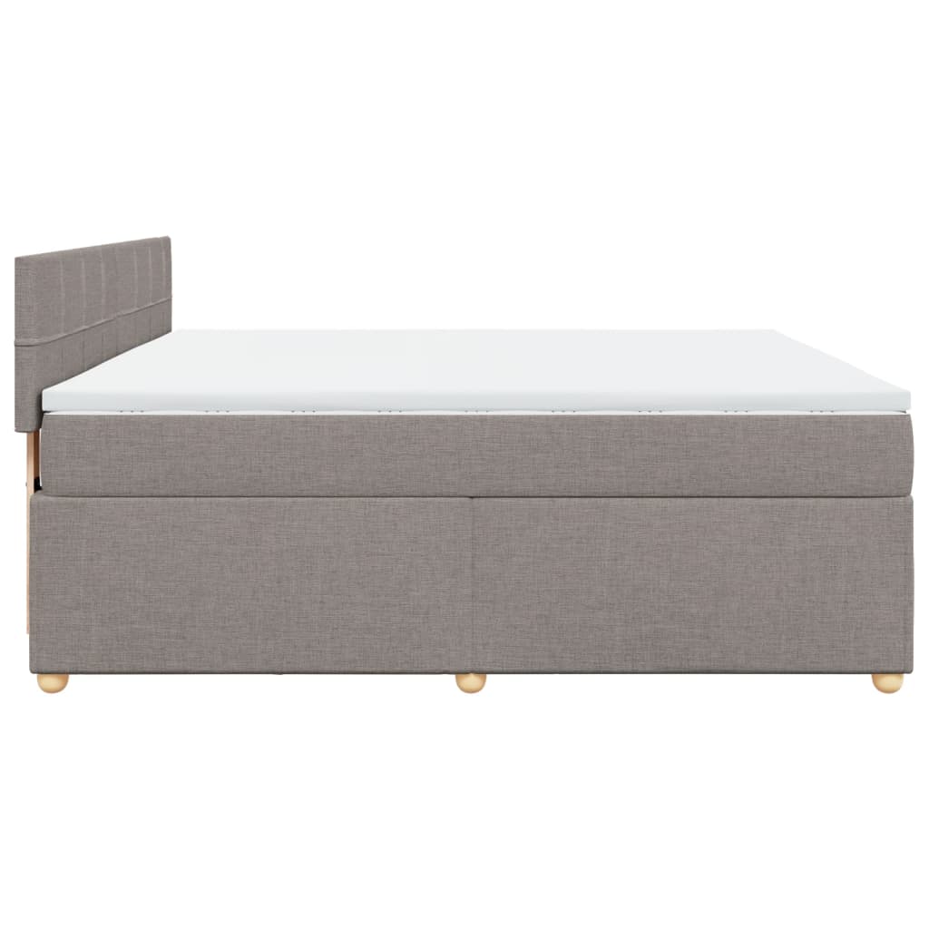 vidaXL Κρεβάτι Boxspring με Στρώμα Taupe 180x200 εκ. Υφασμάτινο