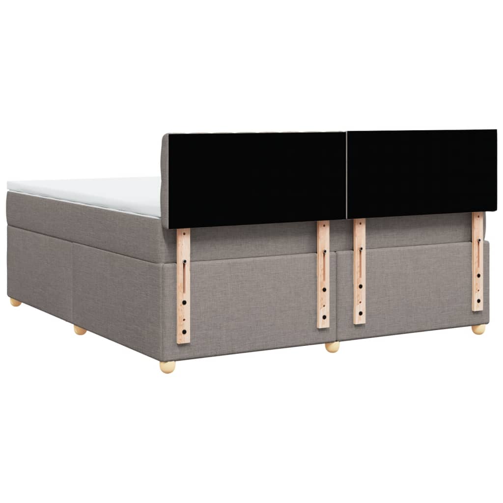 vidaXL Κρεβάτι Boxspring με Στρώμα Taupe 180x200 εκ. Υφασμάτινο
