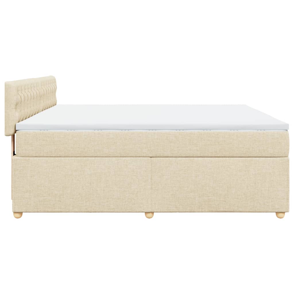 vidaXL Κρεβάτι Boxspring με Στρώμα Κρεμ 180x200 εκ. Υφασμάτινο
