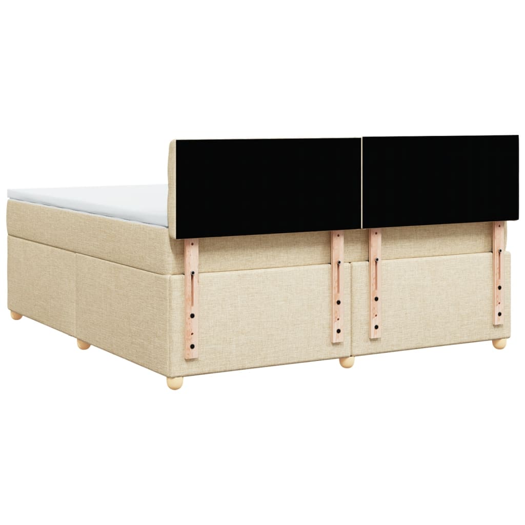 vidaXL Κρεβάτι Boxspring με Στρώμα Κρεμ 180x200 εκ. Υφασμάτινο