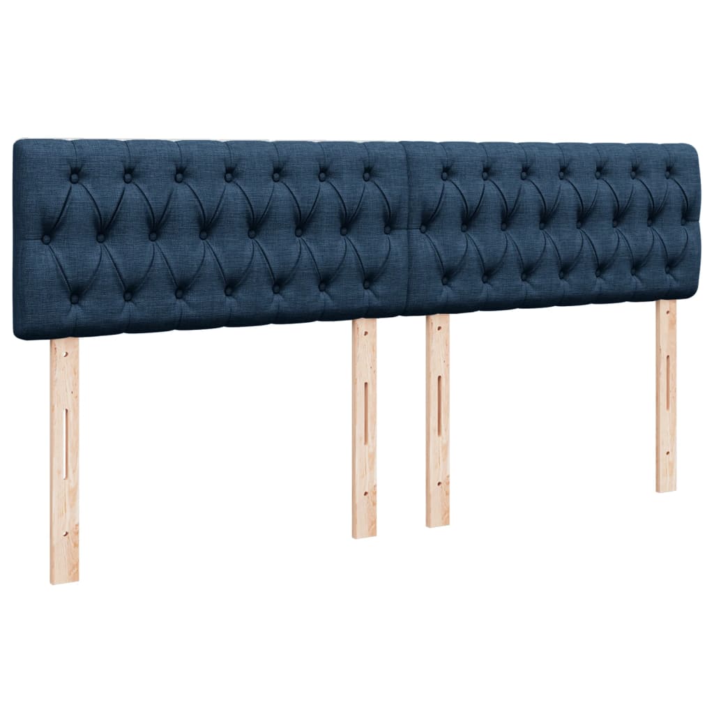 vidaXL Κρεβάτι Boxspring με Στρώμα Μπλε 180x200 εκ. Υφασμάτινο