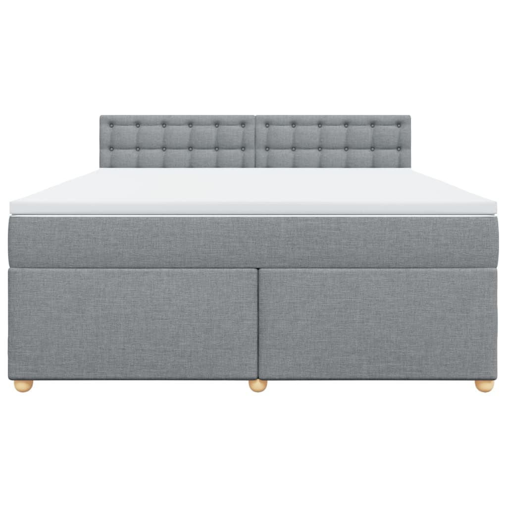 vidaXL Κρεβάτι Boxspring με Στρώμα Ανοιχτό Γκρι 180x200 εκ. Υφασμάτινο