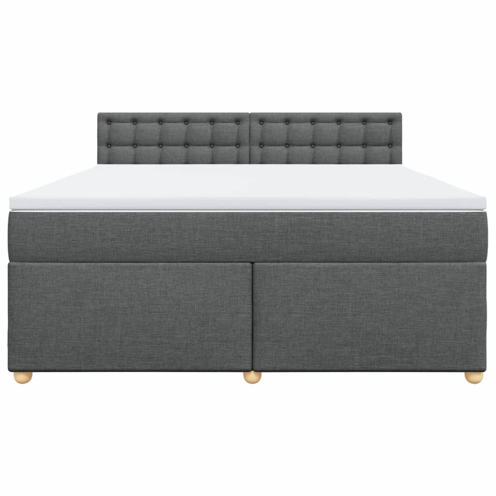 vidaXL Κρεβάτι Boxspring με Στρώμα Σκούρο Γκρι 180x200 εκ Υφασμάτιν