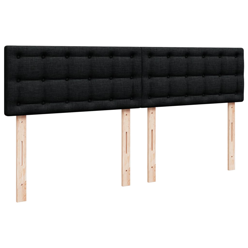 vidaXL Κρεβάτι Boxspring με Στρώμα Μαύρο 180x200 εκ. Υφασμάτινο