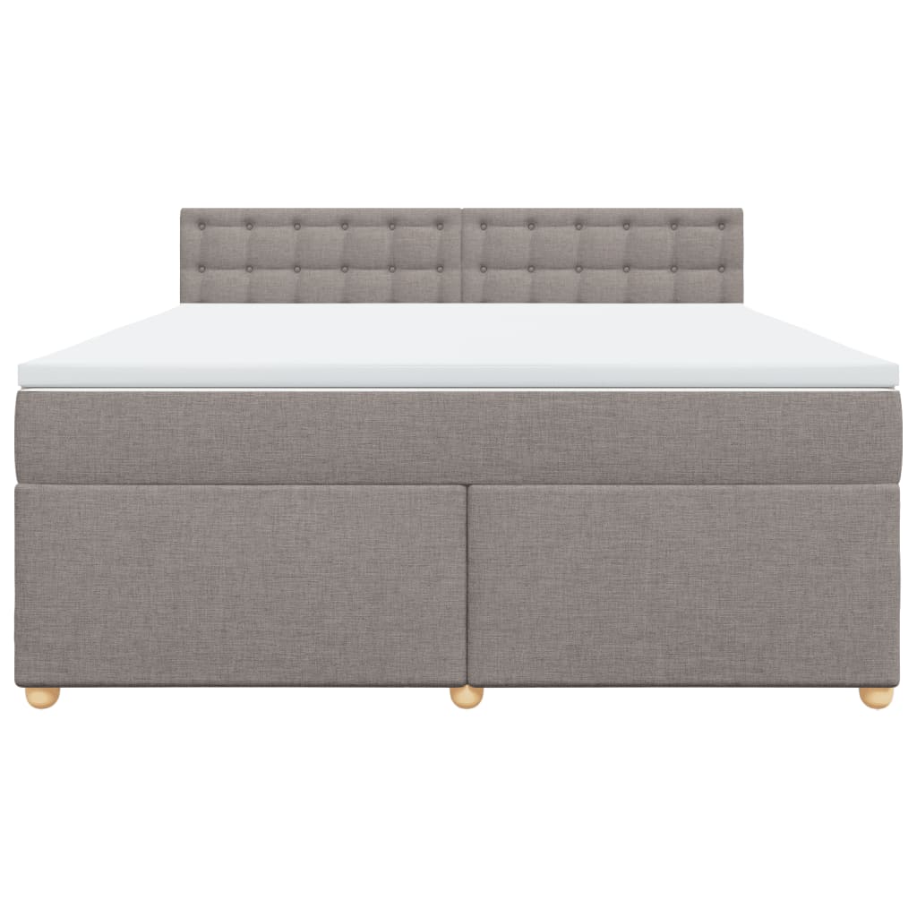 vidaXL Κρεβάτι Boxspring με Στρώμα Taupe 180x200 εκ. Υφασμάτινο