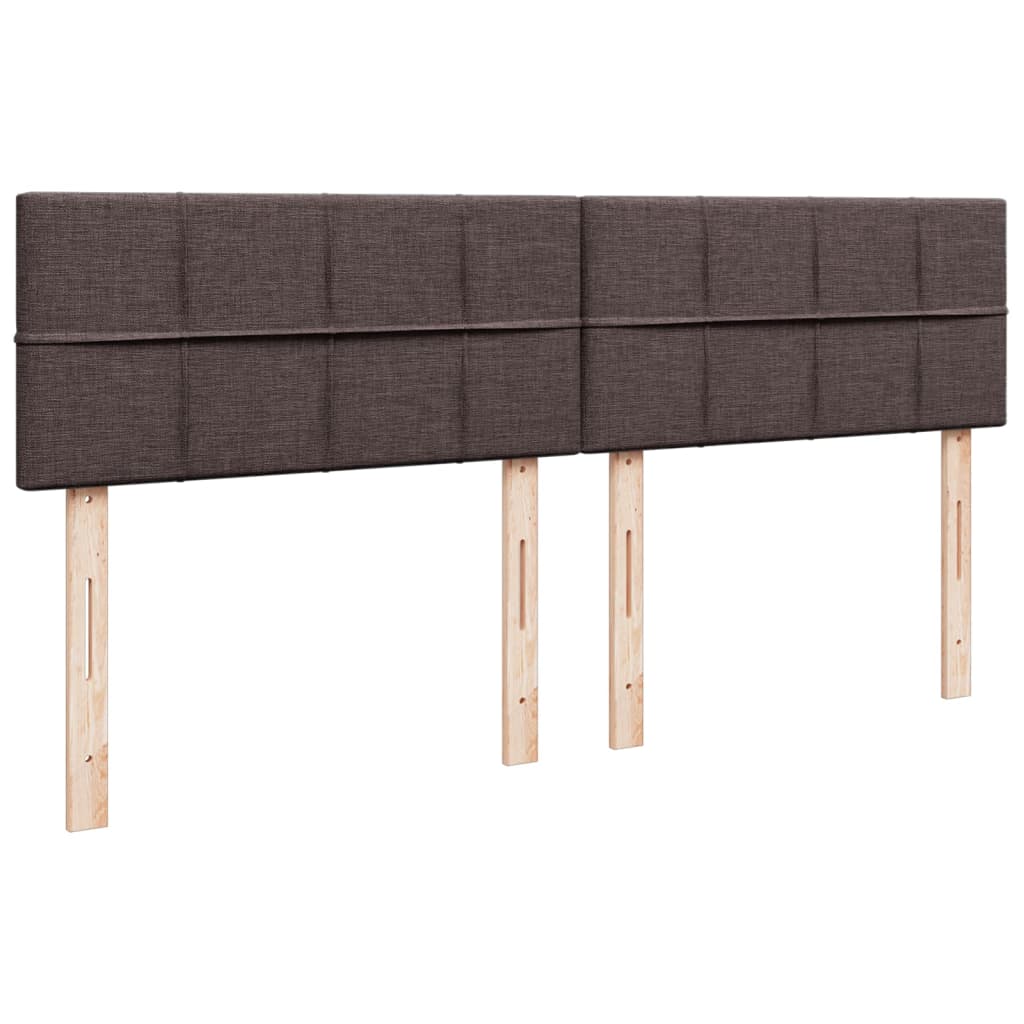 vidaXL Κρεβάτι Boxspring με Στρώμα Σκούρο Καφέ 200x200 εκ. Υφασμάτινο