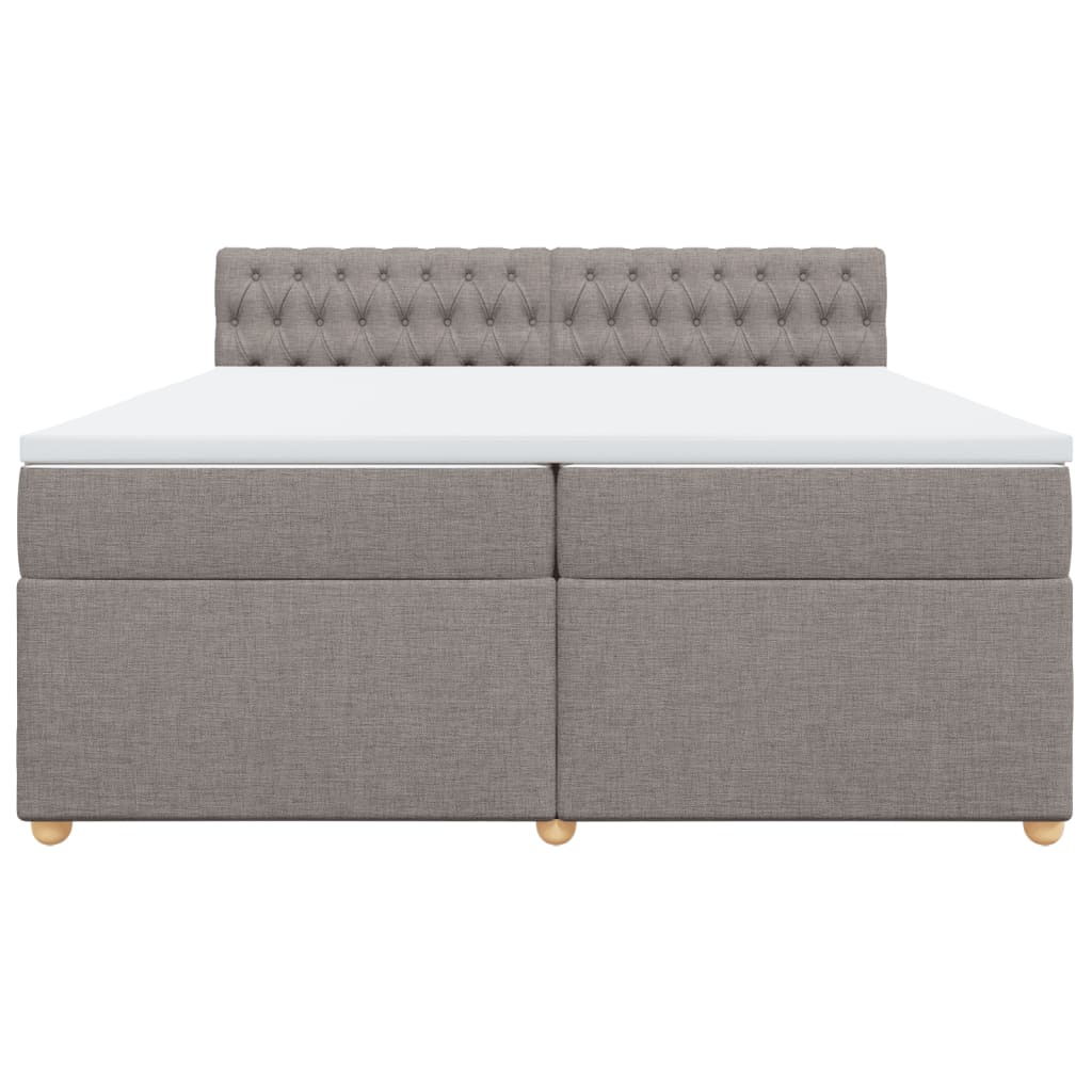 vidaXL Κρεβάτι Boxspring με Στρώμα Taupe 200x200 εκ. Υφασμάτινο