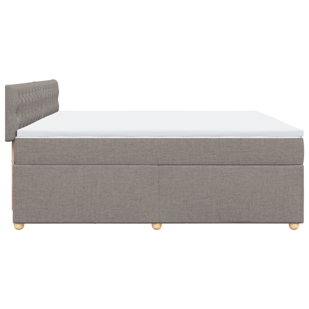vidaXL Κρεβάτι Boxspring με Στρώμα Taupe 200x200 εκ. Υφασμάτινο