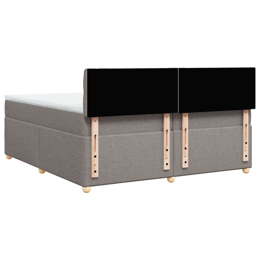 vidaXL Κρεβάτι Boxspring με Στρώμα Taupe 200x200 εκ. Υφασμάτινο