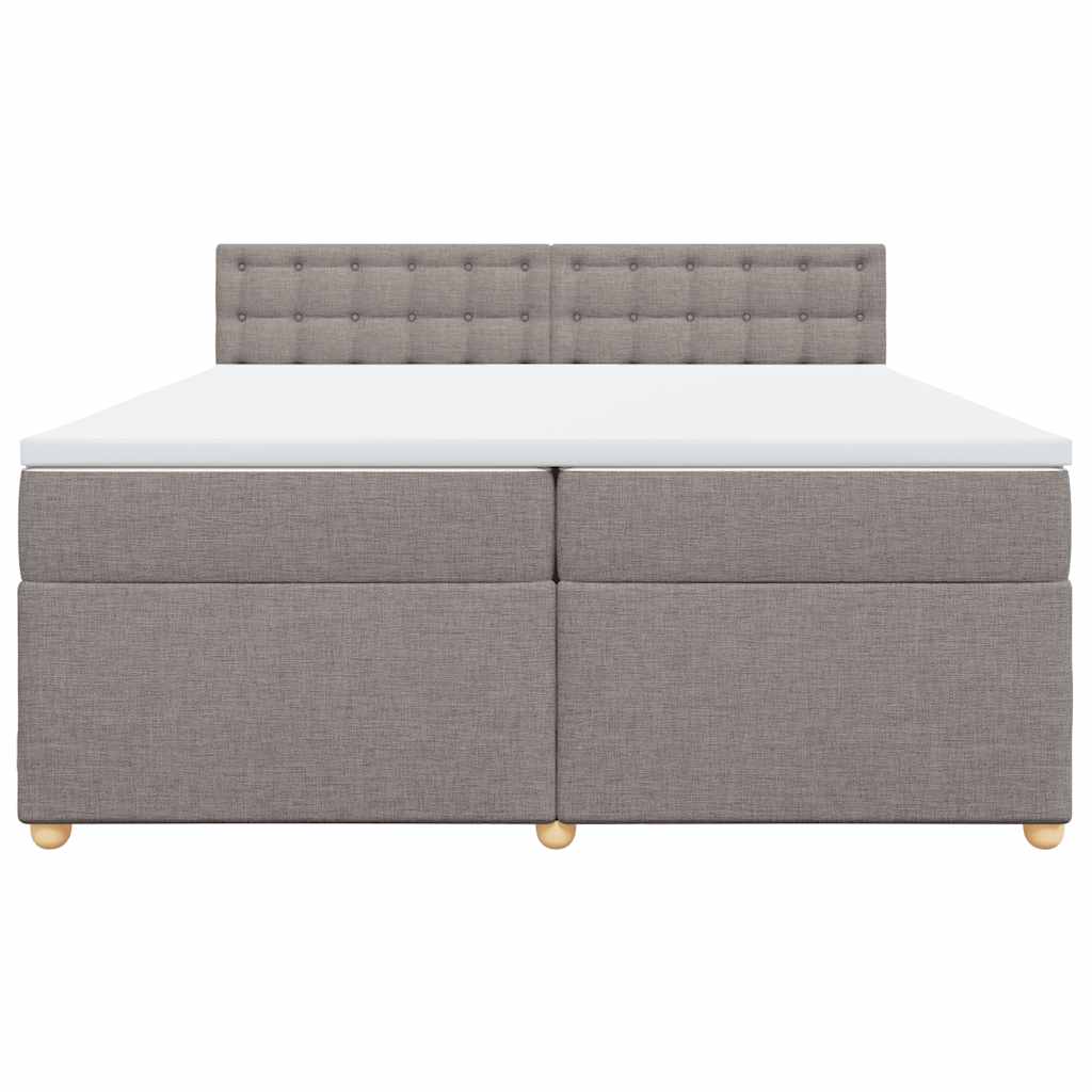 vidaXL Κρεβάτι Boxspring με Στρώμα Taupe 200x200 εκ. Υφασμάτινο