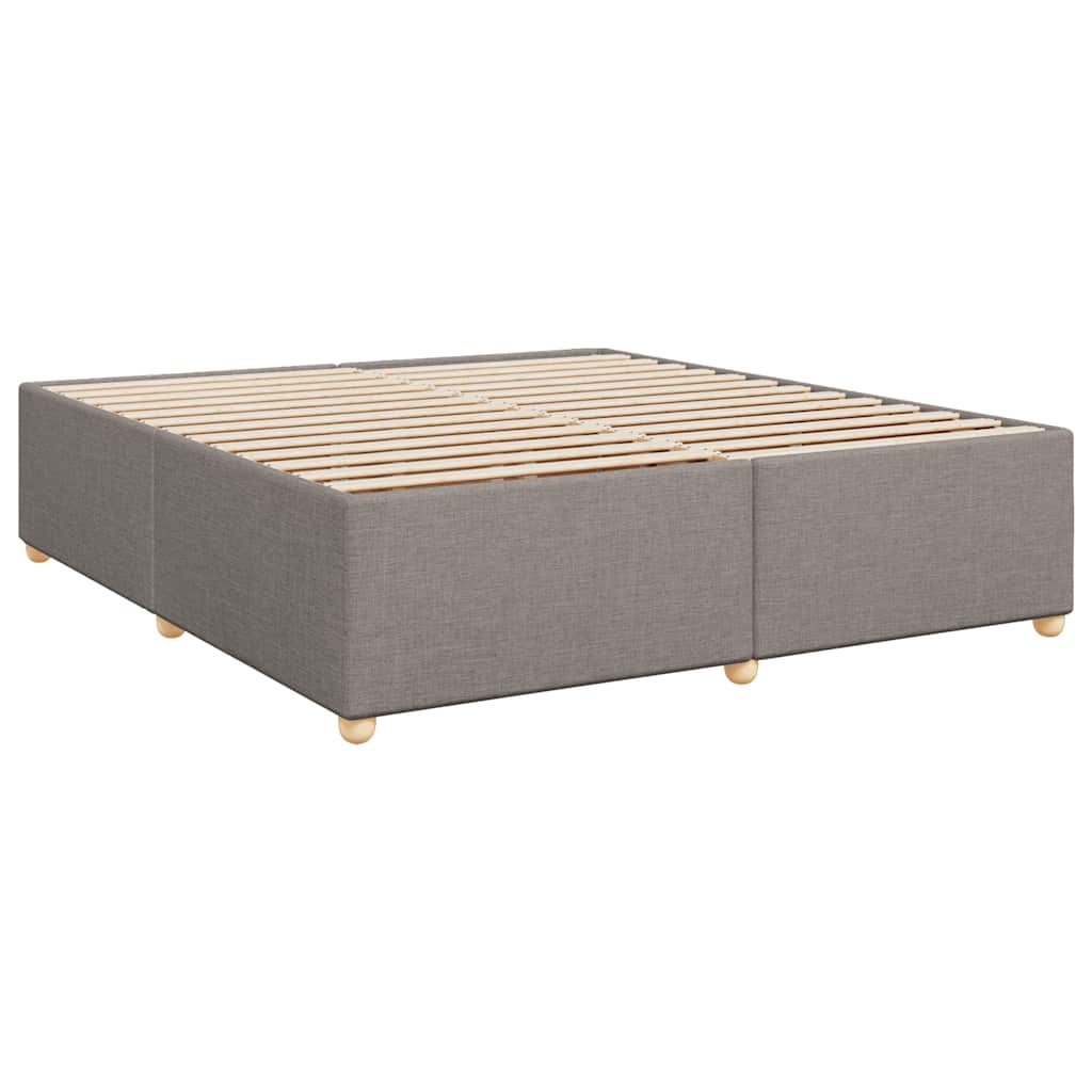 vidaXL Κρεβάτι Boxspring με Στρώμα Taupe 200x200 εκ. Υφασμάτινο