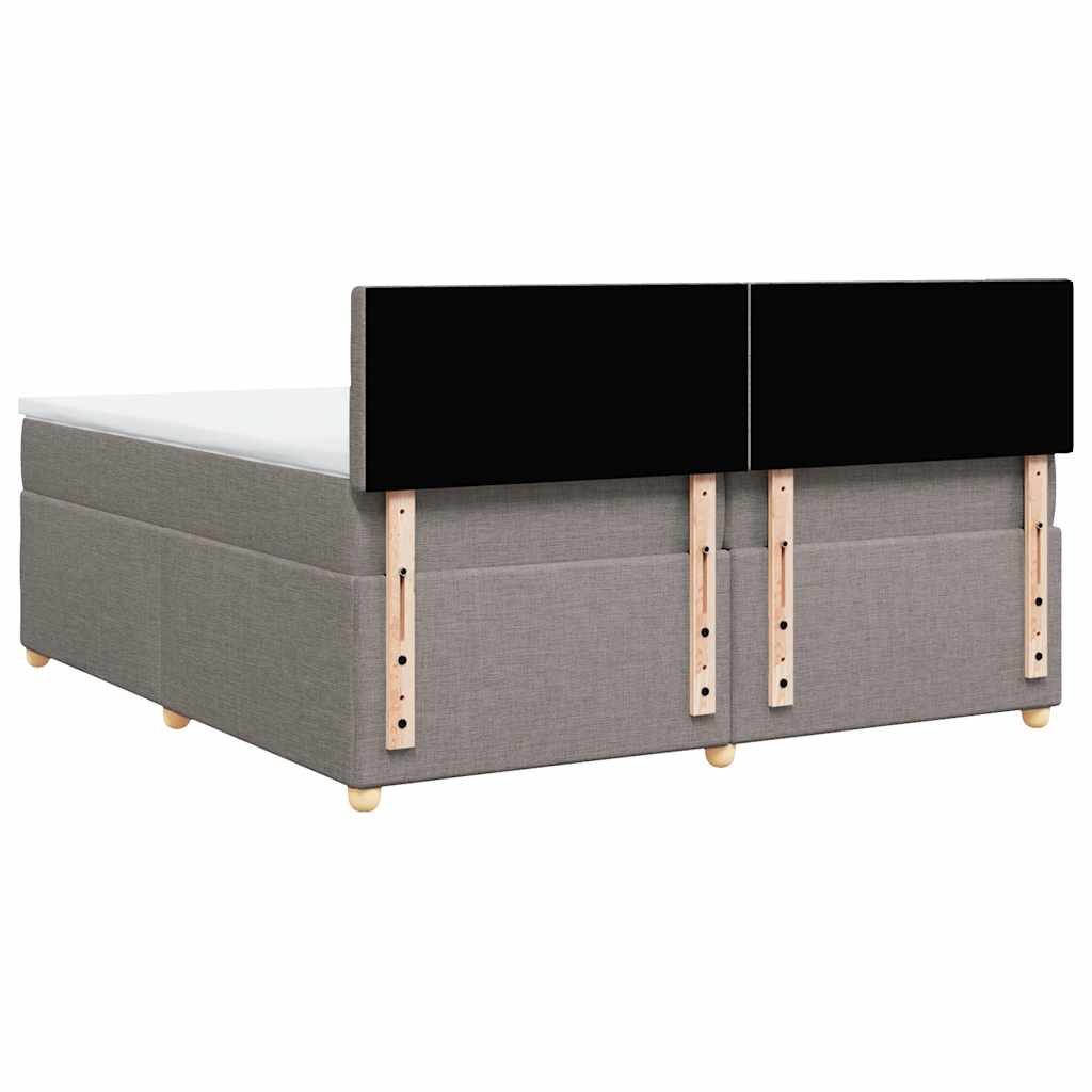 vidaXL Κρεβάτι Boxspring με Στρώμα Taupe 200x200 εκ. Υφασμάτινο