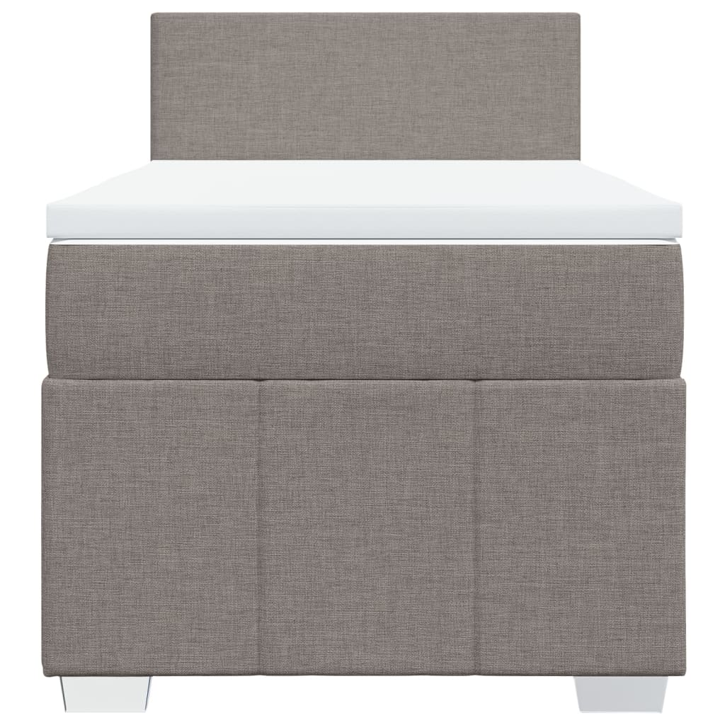 vidaXL Κρεβάτι Boxspring με Στρώμα Taupe 80x200 εκ. Υφασμάτινο