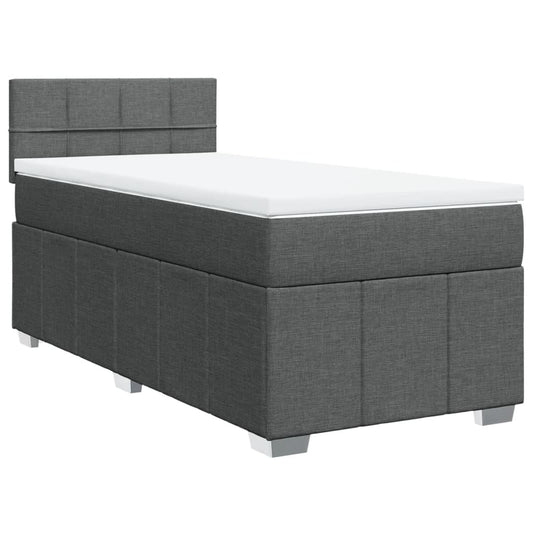vidaXL Κρεβάτι Boxspring με Στρώμα Σκούρο Γκρι 80x200 εκ. Υφασμάτινο