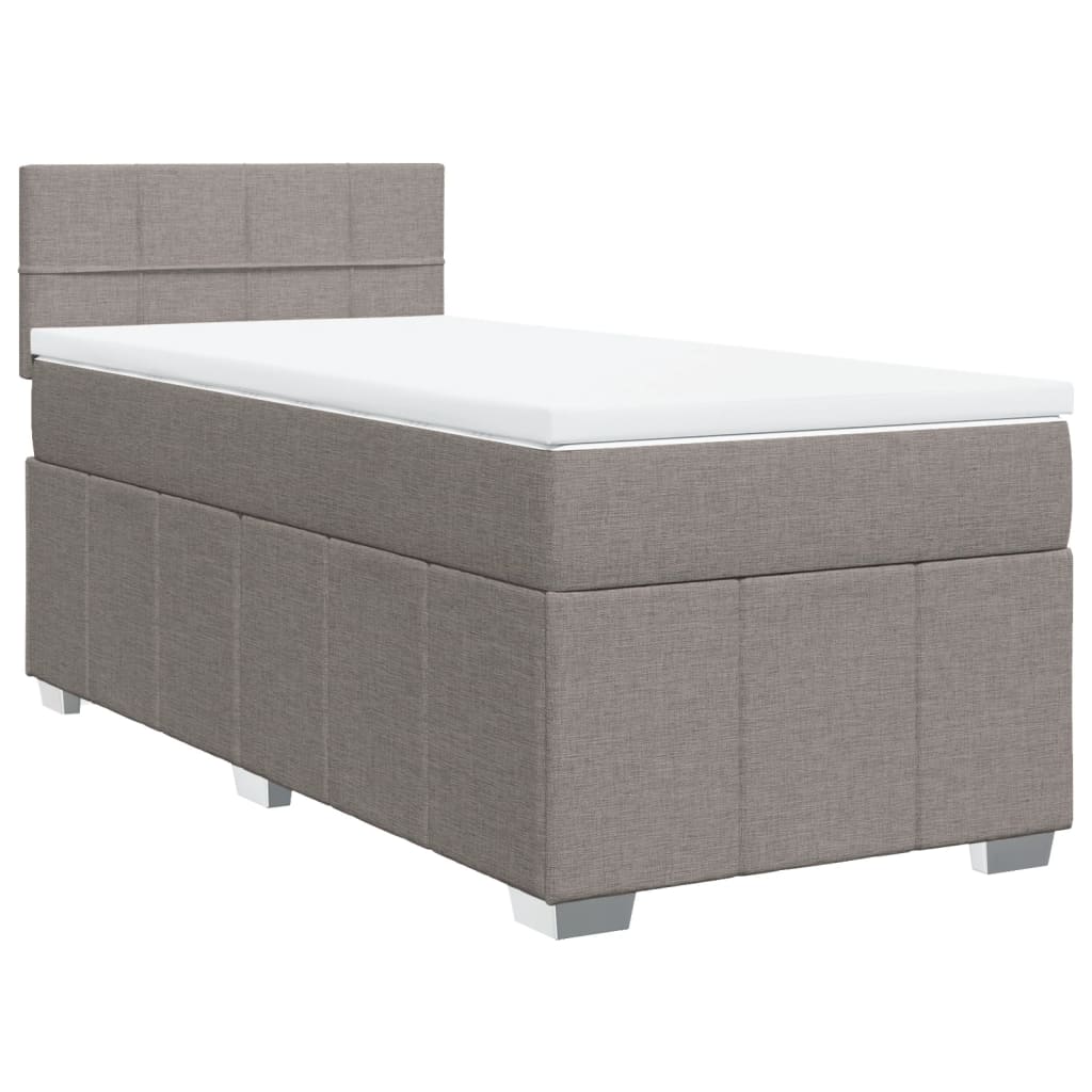 vidaXL Κρεβάτι Boxspring με Στρώμα Taupe 80x200 εκ. Υφασμάτινο