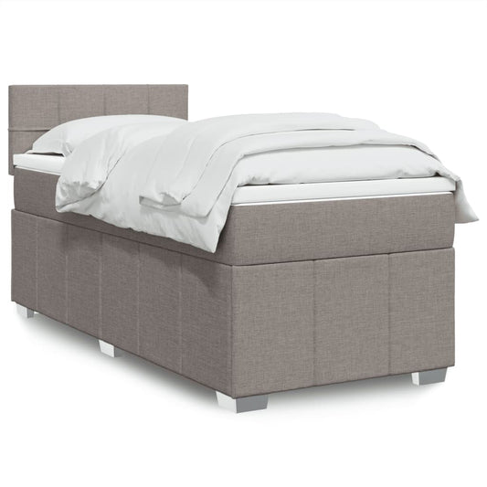 vidaXL Κρεβάτι Boxspring με Στρώμα Taupe 80x200 εκ. Υφασμάτινο