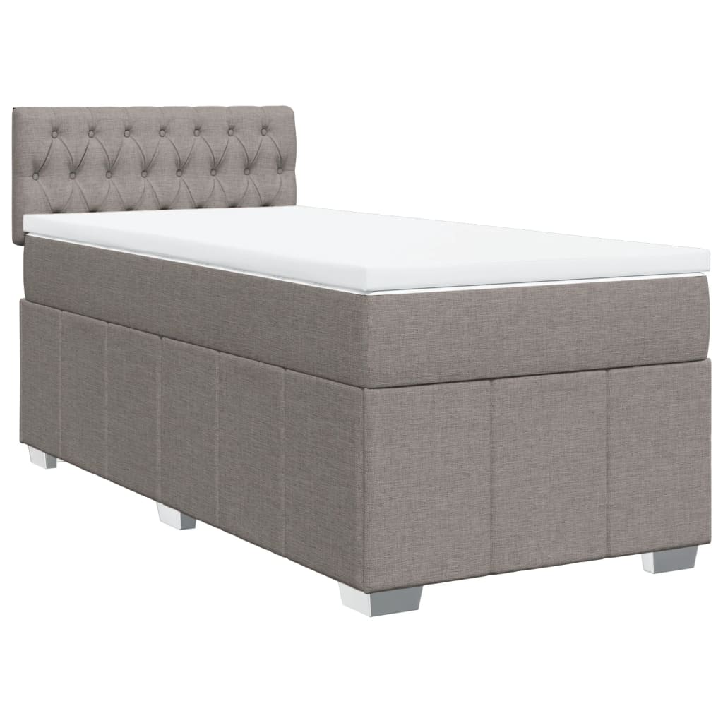 vidaXL Κρεβάτι Boxspring με Στρώμα Taupe 80x200 εκ. Υφασμάτινο