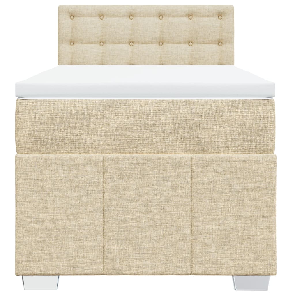 vidaXL Κρεβάτι Boxspring με Στρώμα Κρεμ 80 x 200 εκ. Υφασμάτινο