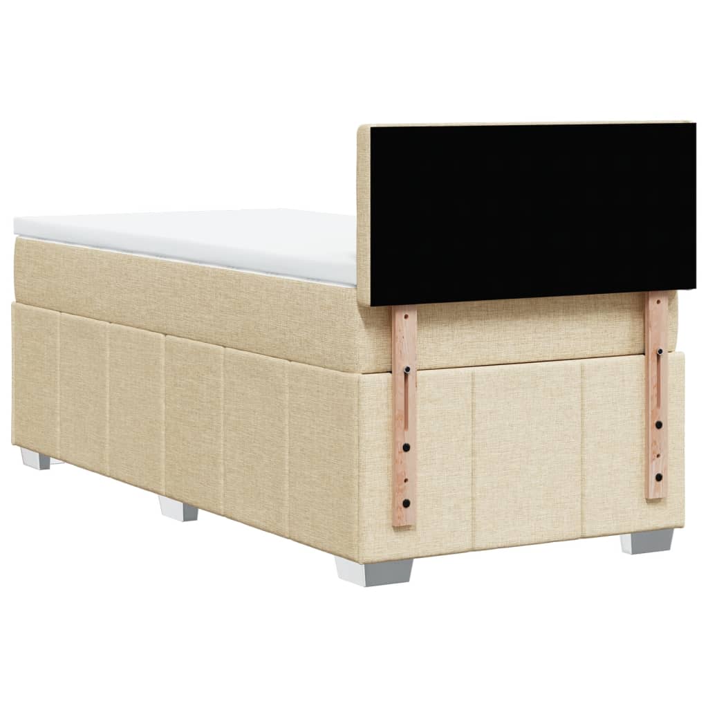 vidaXL Κρεβάτι Boxspring με Στρώμα Κρεμ 80 x 200 εκ. Υφασμάτινο