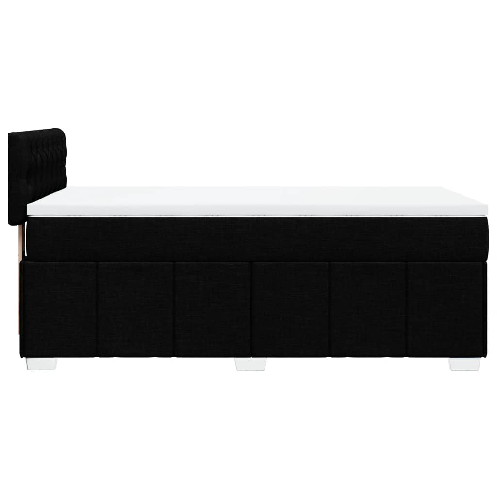 vidaXL Κρεβάτι Boxspring με Στρώμα Μαύρο 90x190 εκ.Υφασμάτινο