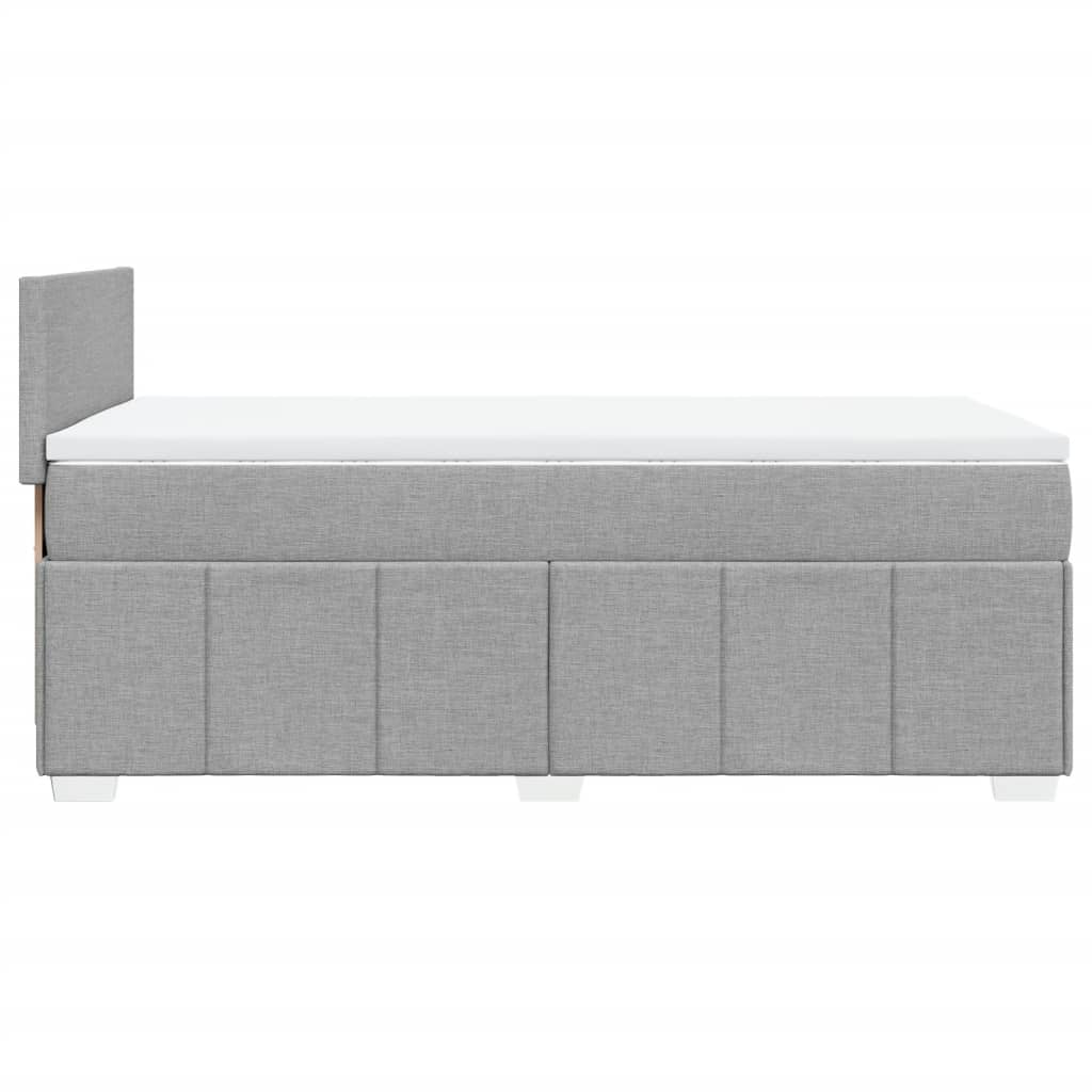 vidaXL Κρεβάτι Boxspring με Στρώμα Ανοιχτό Γκρι 90x200 εκ. Υφασμάτινο