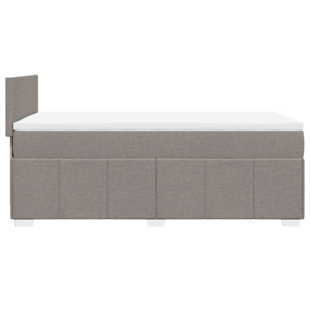 vidaXL Κρεβάτι Boxspring με Στρώμα Taupe 90x200 εκ. Υφασμάτινο