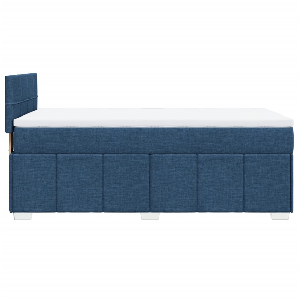 vidaXL Κρεβάτι Boxspring με Στρώμα Μπλε 90x200 εκ.Υφασμάτινο