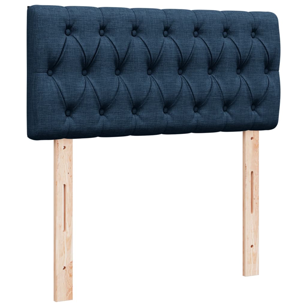 vidaXL Κρεβάτι Boxspring με Στρώμα Μπλε 90x200 εκ.Υφασμάτινο