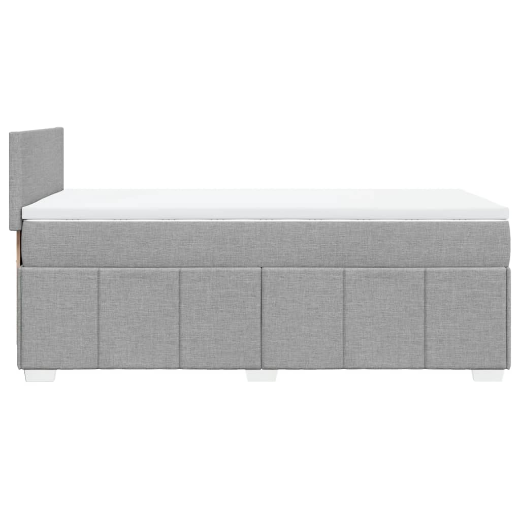vidaXL Κρεβάτι Boxspring με Στρώμα Ανοιχτό Γκρι 100x200 εκ. Υφασμάτινο