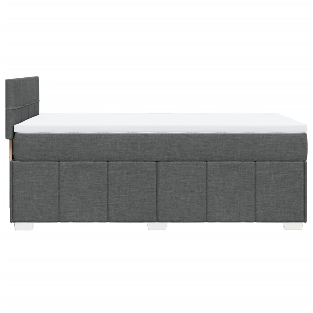 vidaXL Κρεβάτι Boxspring με Στρώμα Σκούρο Γκρι 100x200 εκ. Υφασμάτινο
