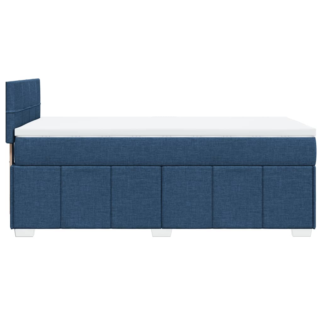 vidaXL Κρεβάτι Boxspring με Στρώμα Μπλε 100 x 200 εκ. Υφασμάτινο