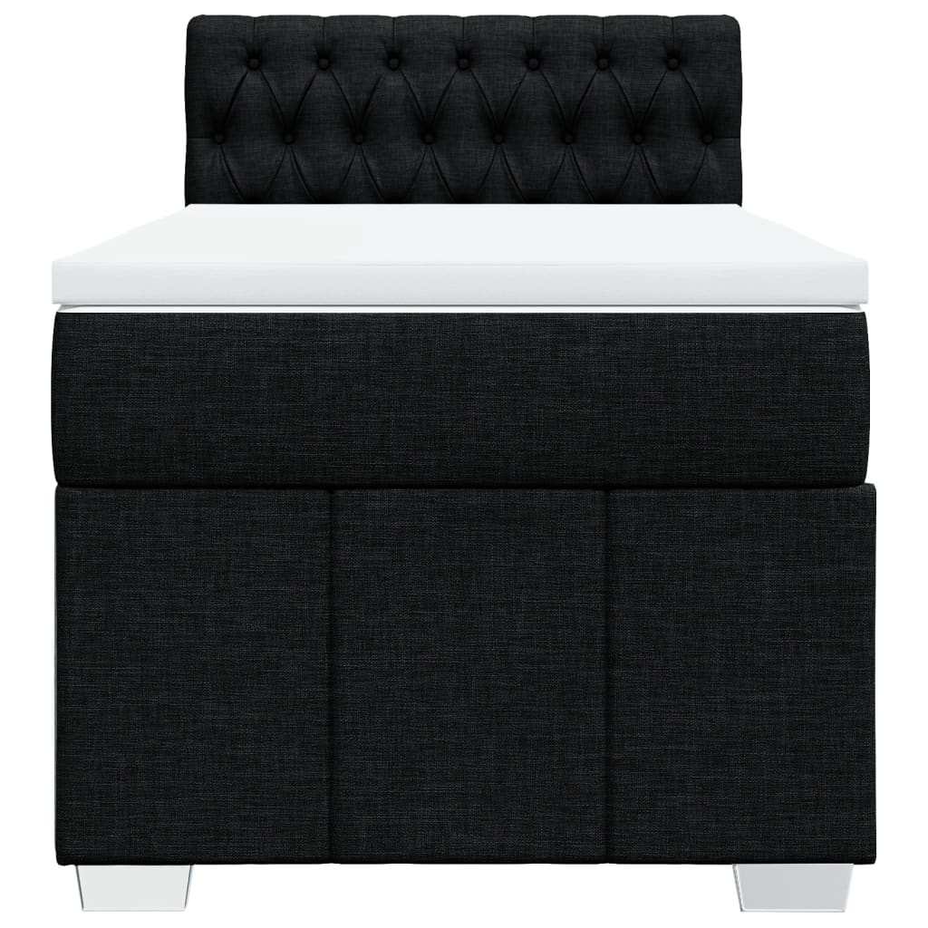 vidaXL Κρεβάτι Boxspring με Στρώμα Μαύρο 100 x 200 εκ. Υφασμάτινο