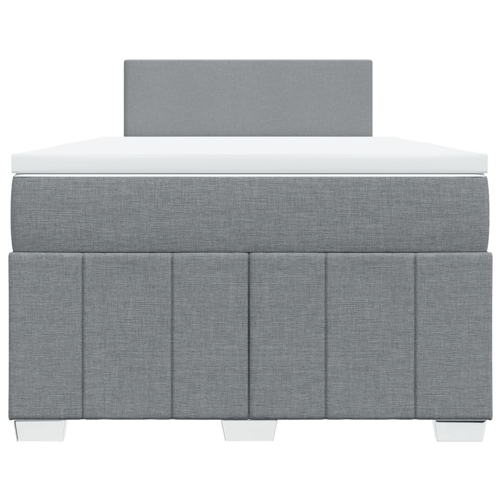vidaXL Κρεβάτι Boxspring με Στρώμα Ανοιχτό Γκρι 120x190 εκ. Υφασμάτινο
