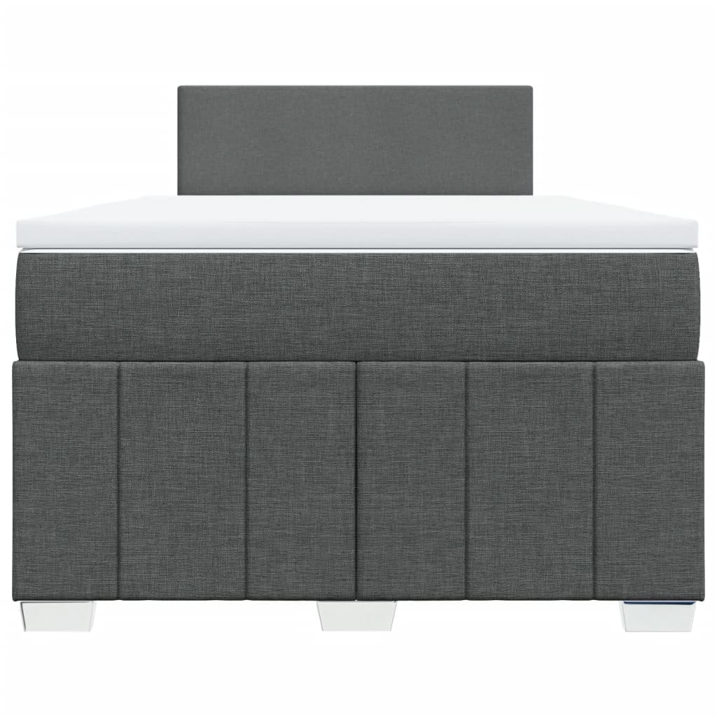vidaXL Κρεβάτι Boxspring με Στρώμα Σκούρο Γκρι 120x190 εκ Υφασμάτινο