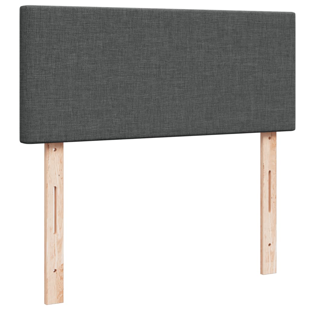 vidaXL Κρεβάτι Boxspring με Στρώμα Σκούρο Γκρι 120x190 εκ Υφασμάτινο