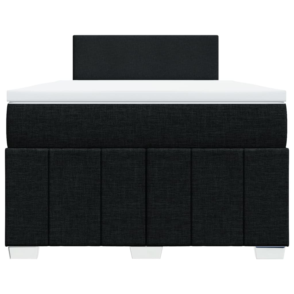 vidaXL Κρεβάτι Boxspring με Στρώμα Μαύρο 120x190 εκ. Υφασμάτινο