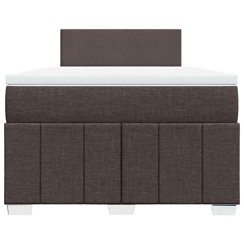 vidaXL Κρεβάτι Boxspring με Στρώμα Σκούρο Καφέ 120x190 εκ Υφασμάτινο