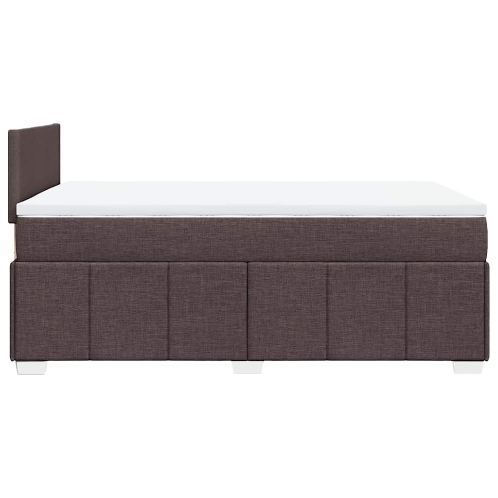 vidaXL Κρεβάτι Boxspring με Στρώμα Σκούρο Καφέ 120x190 εκ Υφασμάτινο