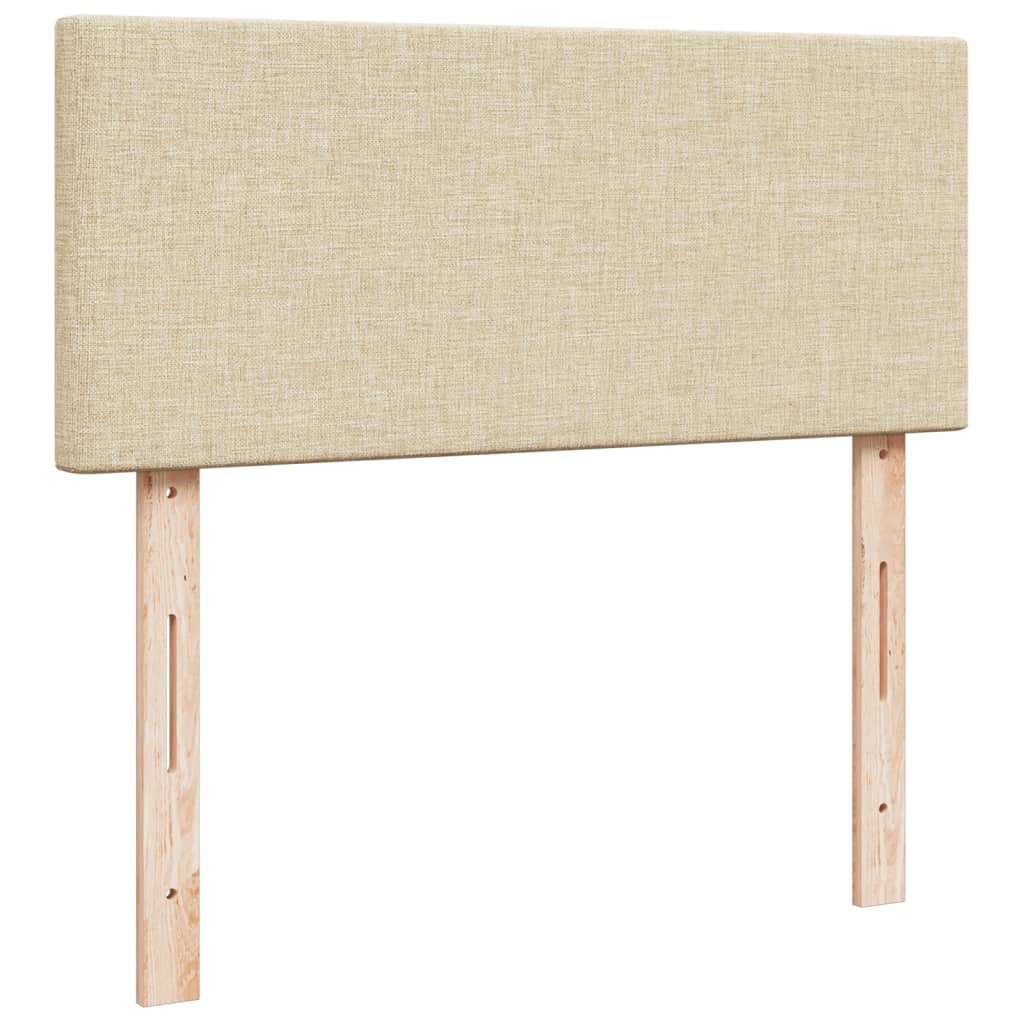 vidaXL Κρεβάτι Boxspring με Στρώμα Κρεμ 120x190 εκ. Υφασμάτινο