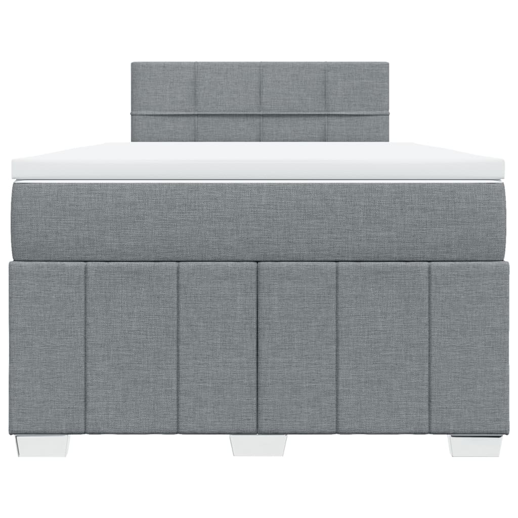 vidaXL Κρεβάτι Boxspring με Στρώμα Ανοιχτό Γκρι 120x190 εκ. Υφασμάτινο