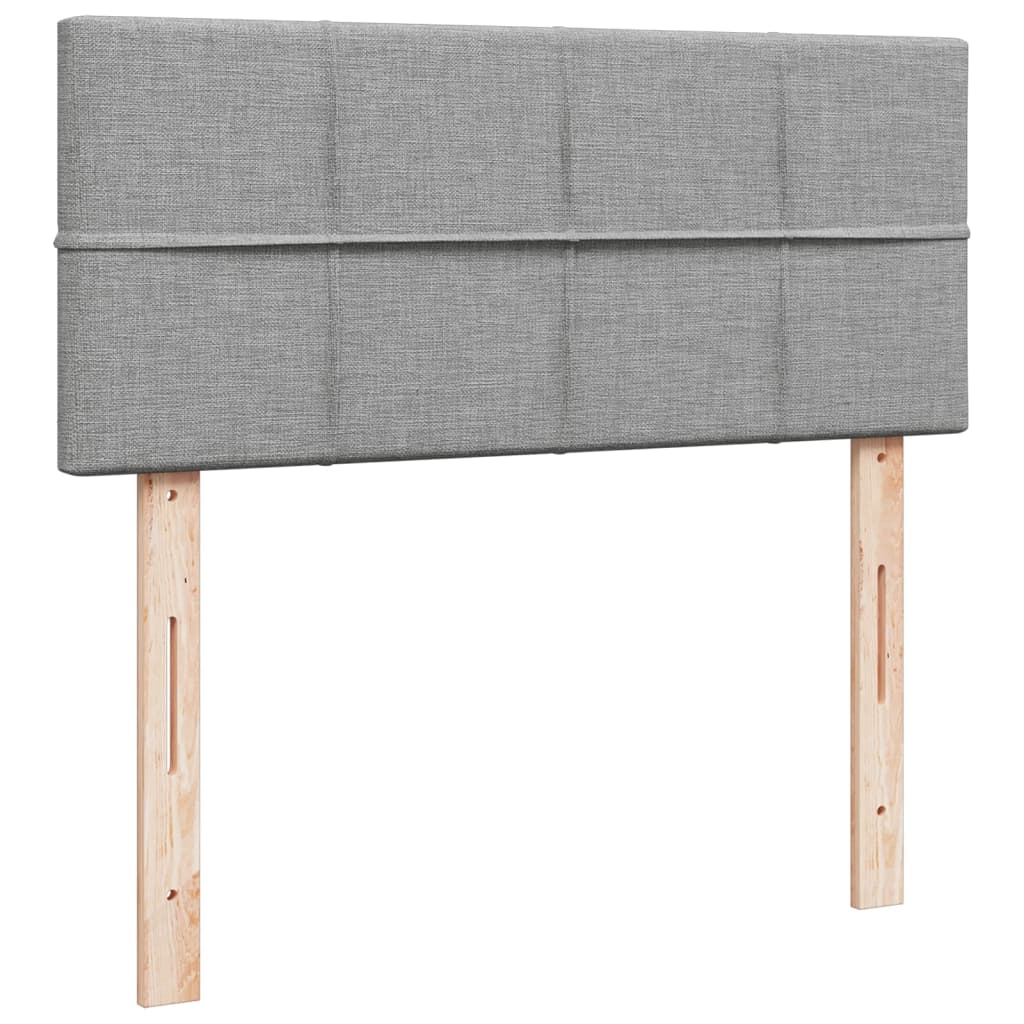 vidaXL Κρεβάτι Boxspring με Στρώμα Ανοιχτό Γκρι 120x190 εκ. Υφασμάτινο