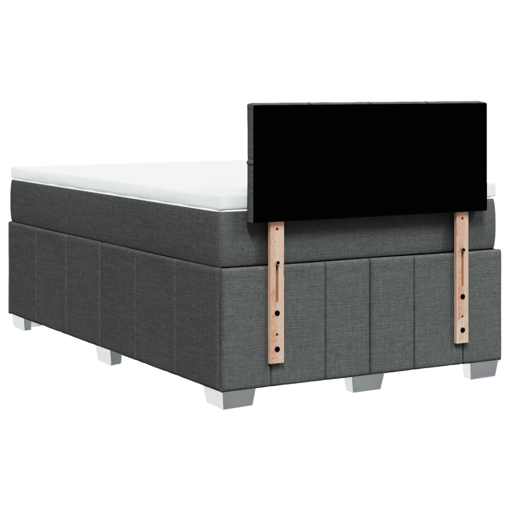 vidaXL Κρεβάτι Boxspring με Στρώμα Σκούρο Γκρι 120x190 εκ Υφασμάτινο