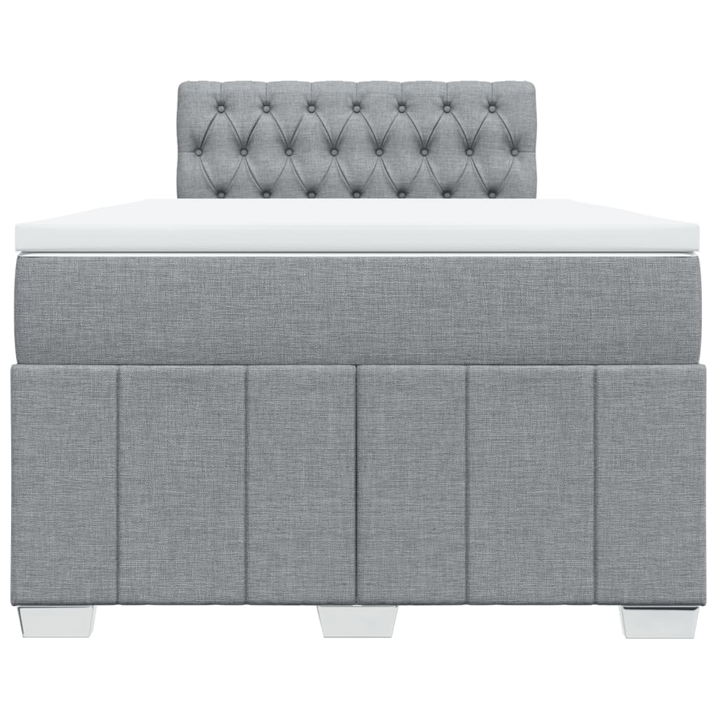 vidaXL Κρεβάτι Boxspring με Στρώμα Ανοιχτό Γκρι 120x190 εκ. Υφασμάτινο