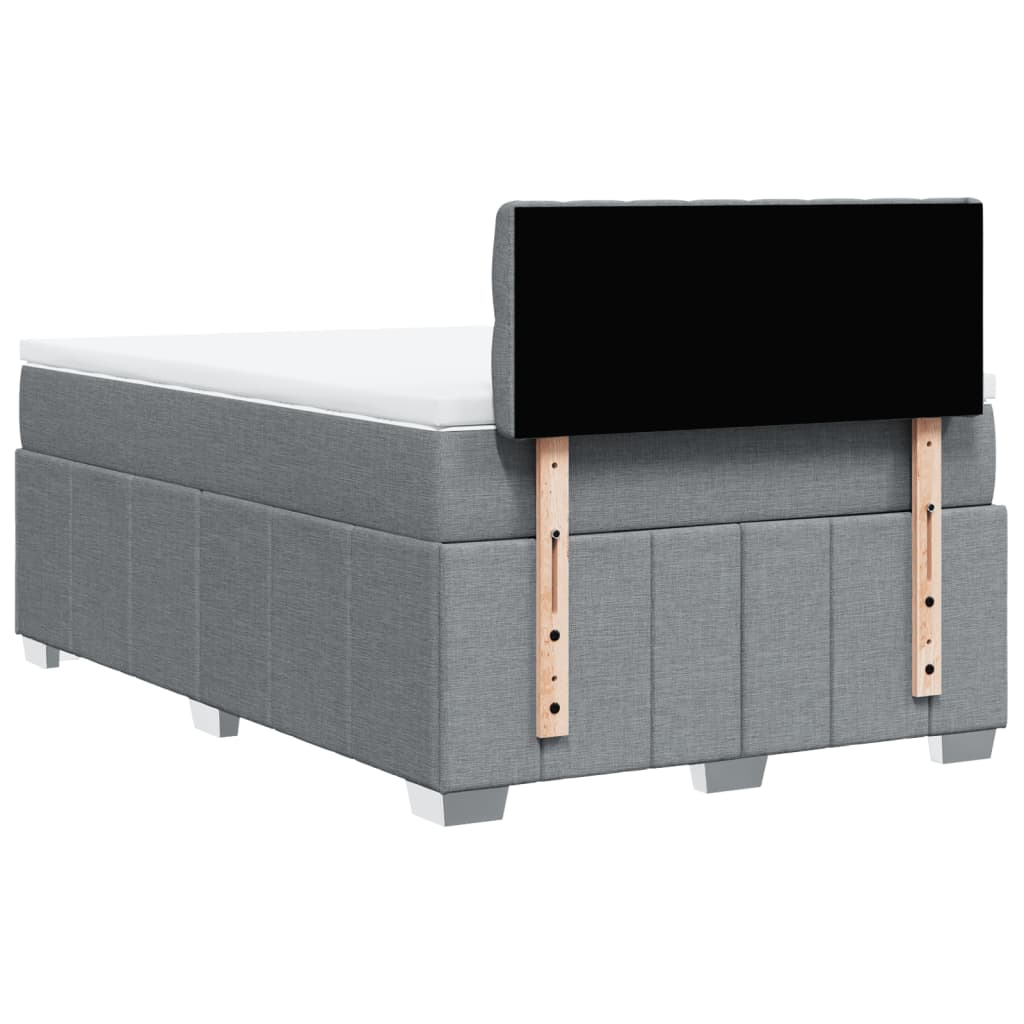 vidaXL Κρεβάτι Boxspring με Στρώμα Ανοιχτό Γκρι 120x190 εκ. Υφασμάτινο
