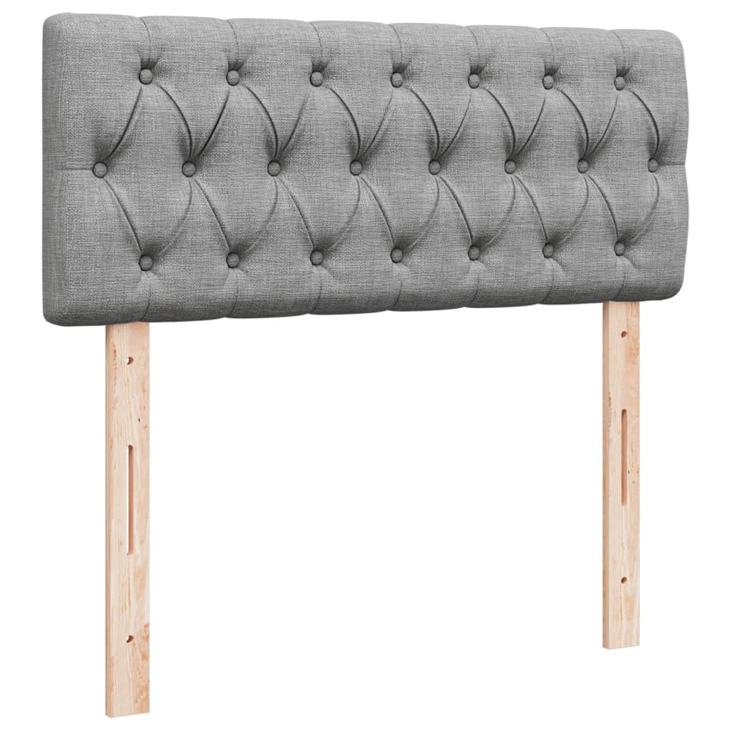 vidaXL Κρεβάτι Boxspring με Στρώμα Ανοιχτό Γκρι 120x190 εκ. Υφασμάτινο