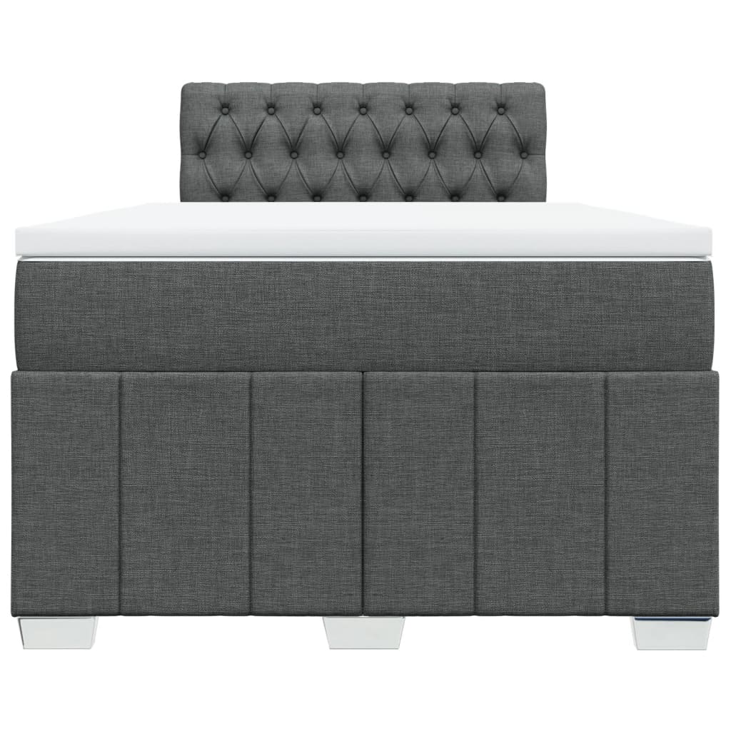 vidaXL Κρεβάτι Boxspring με Στρώμα Σκούρο Γκρι 120x190 εκ Υφασμάτινο