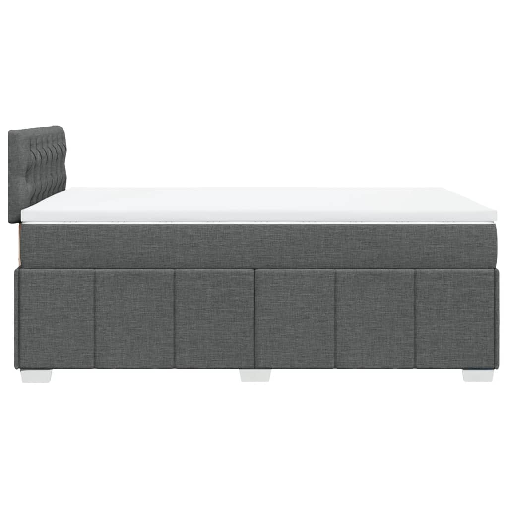 vidaXL Κρεβάτι Boxspring με Στρώμα Σκούρο Γκρι 120x190 εκ Υφασμάτινο