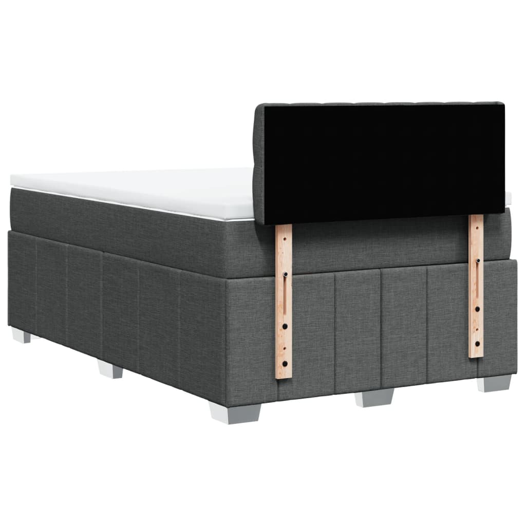 vidaXL Κρεβάτι Boxspring με Στρώμα Σκούρο Γκρι 120x190 εκ Υφασμάτινο