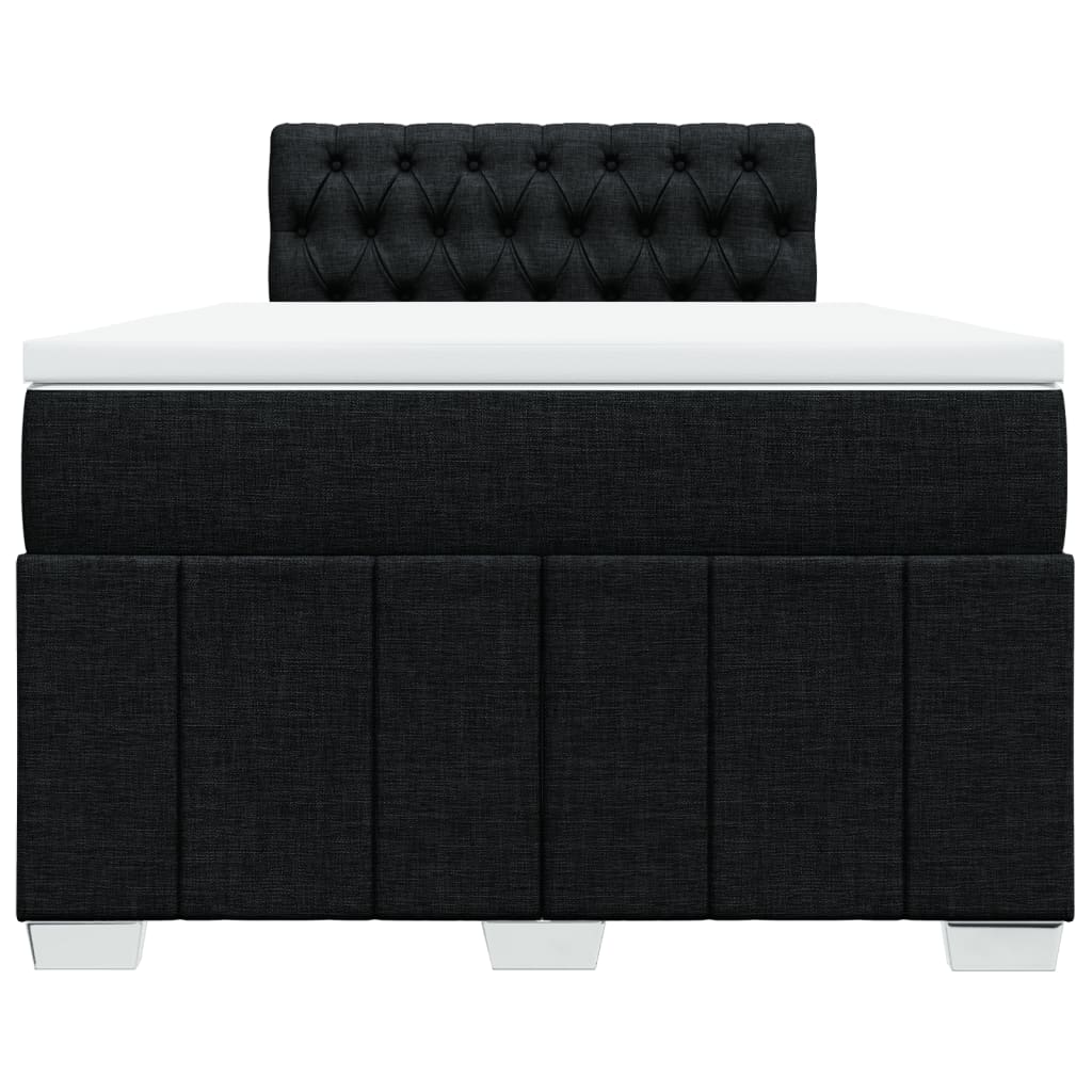 vidaXL Κρεβάτι Boxspring με Στρώμα Μαύρο 120x190 εκ. Υφασμάτινο